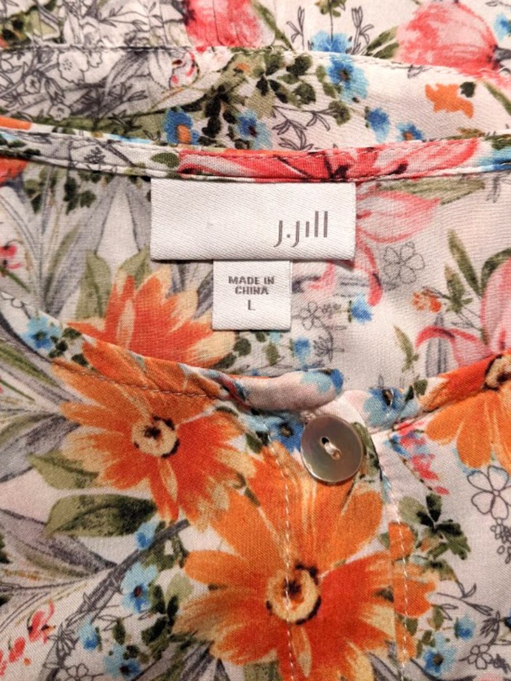 J. Jill | Floral Printed Flounce Hem Tunic Top - Picture 7 of 9